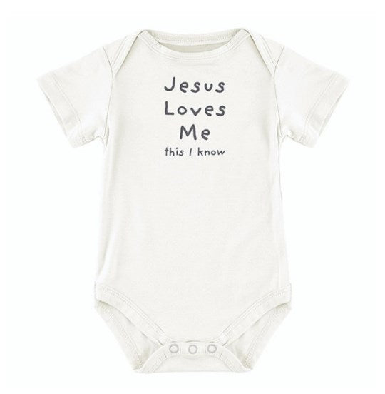 Baby-Snapshirt-Jesus Loves Me-White (0-3 Months)