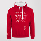 She Is Living Her Best Life Women's Red Hoodie with White Hood