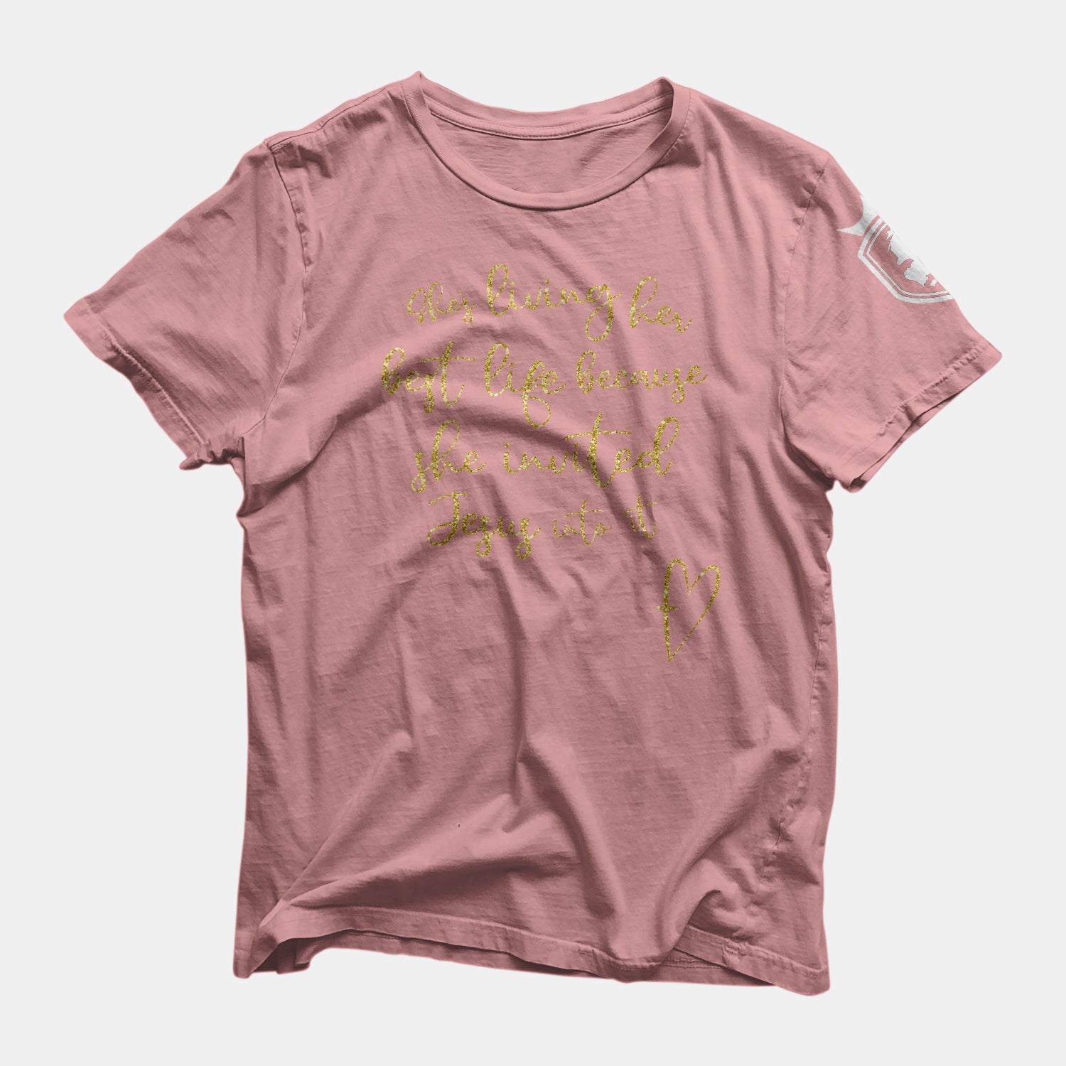 She's Living Her Best Life Because She Invited Jesus Into It Women's T-Shirt